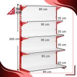 قفسه سوپری‌ خودایست 5 طبقه 95×35 ارتفاع 200