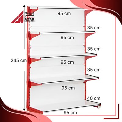 قفسه سوپری‌ خودایست 5 طبقه 95×35 ارتفاع 245