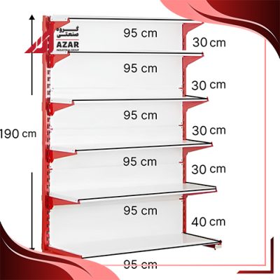 قفسه سوپری‌ خودایست 6 طبقه 95×30 ارتفاع 190