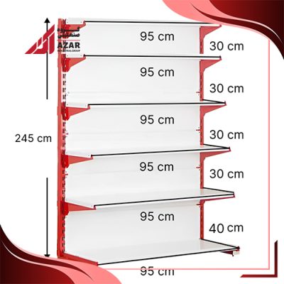 قفسه سوپری‌ خودایست 6 طبقه 95×30 ارتفاع 245