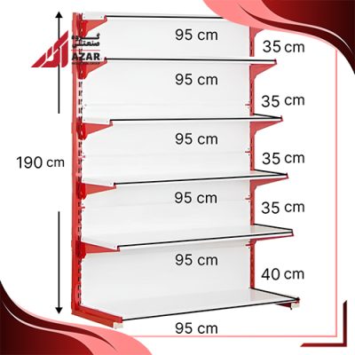 قفسه سوپری‌ خودایست 6 طبقه 95×35 ارتفاع 190