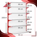 قفسه سوپری‌ خودایست 6 طبقه 95×35 ارتفاع 200