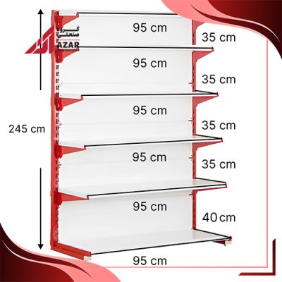 قفسه سوپری‌ خودایست 6 طبقه 95×35 ارتفاع 245