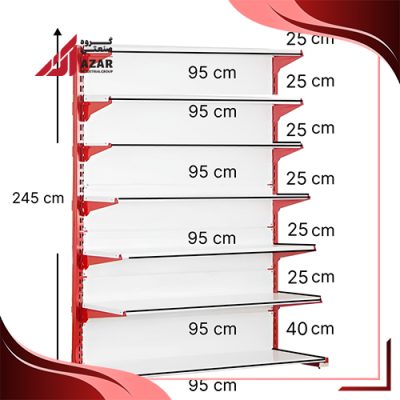 قفسه سوپری‌ خودایست 7 طبقه 95×25 ارتفاع 245