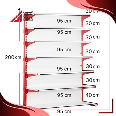 قفسه سوپری‌ خودایست 7 طبقه 95×30 ارتفاع 200