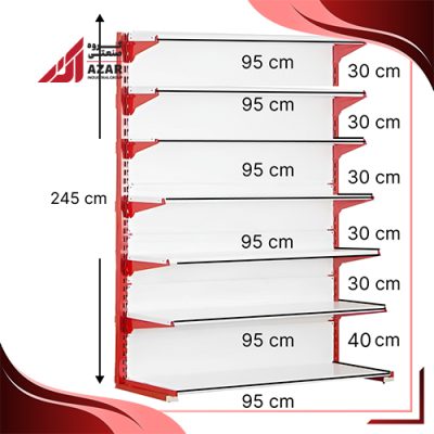 قفسه سوپری‌ خودایست 7 طبقه 95×30 ارتفاع 245