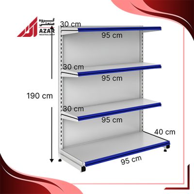 قفسه هایپری خودایست 4 طبقه 95×30 کف40 ارتفاع 190