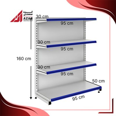 قفسه هایپری خودایست 4 طبقه 95×30 کف50 ارتفاع 160