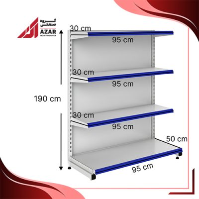 قفسه هایپری خودایست 4 طبقه 95×30 کف50 ارتفاع 190