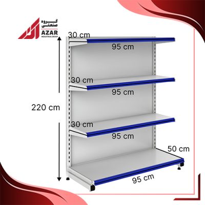قفسه هایپری خودایست 4 طبقه 95×30 کف50 ارتفاع 220