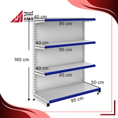 قفسه هایپری خودایست 4 طبقه 95×40 کف50 ارتفاع 160