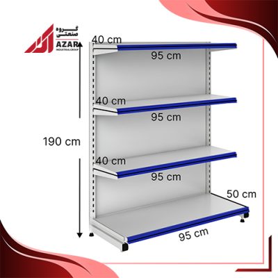 قفسه هایپری خودایست 4 طبقه 95×40 کف50 ارتفاع 190