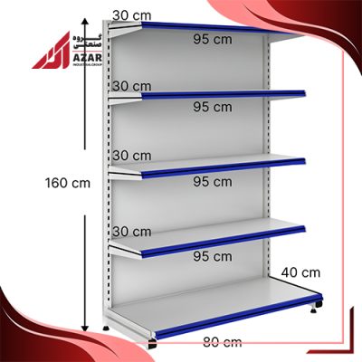 قفسه هایپری خودایست 5 طبقه 95×30 کف 40 ارتفاع 160