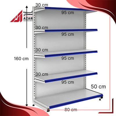 قفسه هایپری خودایست 5 طبقه 95×30 کف50 ارتفاع 160