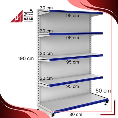 قفسه هایپری خودایست 5 طبقه 95×30 کف50 ارتفاع 190
