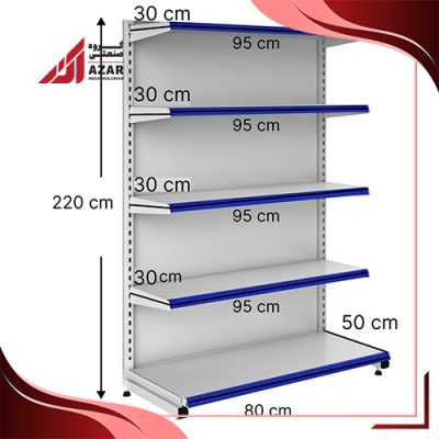 قفسه هایپری خودایست 5 طبقه 95×30 کف50 ارتفاع 220