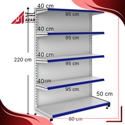 قفسه هایپری خودایست 5 طبقه 95×40 کف50 ارتفاع 220