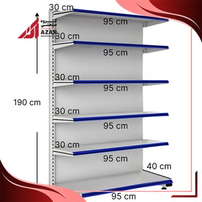 قفسه هایپری خودایست 6 طبقه 95×30 کف40 ارتفاع 190