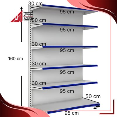 قفسه هایپری خودایست 6 طبقه 95×30 کف50 ارتفاع 160