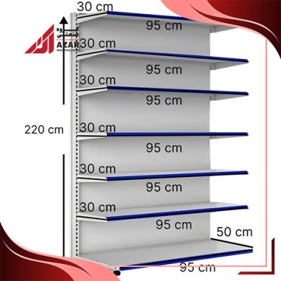 قفسه هایپری خودایست 7 طبقه 95×30 کف50 ارتفاع 220