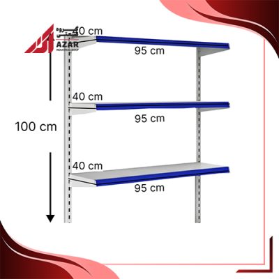 قفسه هایپری دیواری 3 طبقه 40×95 ارتفاع 100