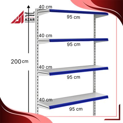 قفسه هایپری دیواری 4 طبقه 50×95 ارتفاع 100