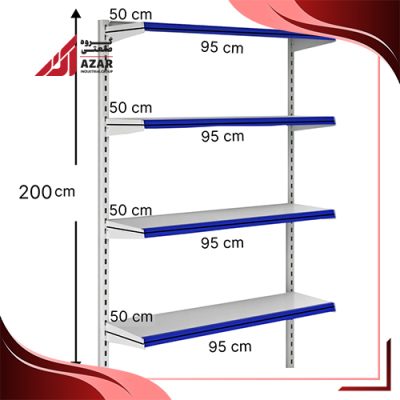 قفسه هایپری دیواری 4 طبقه 50×95 ارتفاع 200