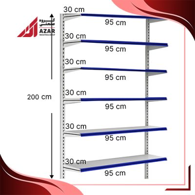 قفسه هایپری دیواری 6 طبقه 30×95 ارتفاع 200