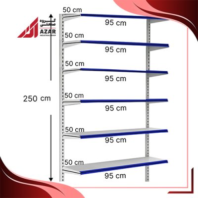 قفسه هایپری دیواری 6 طبقه 50×95 ارتفاع 300