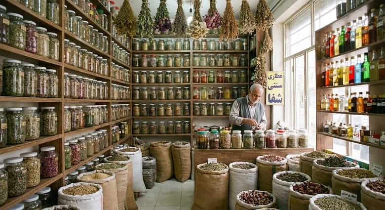 قفسه فروشگاهی برای عطاری